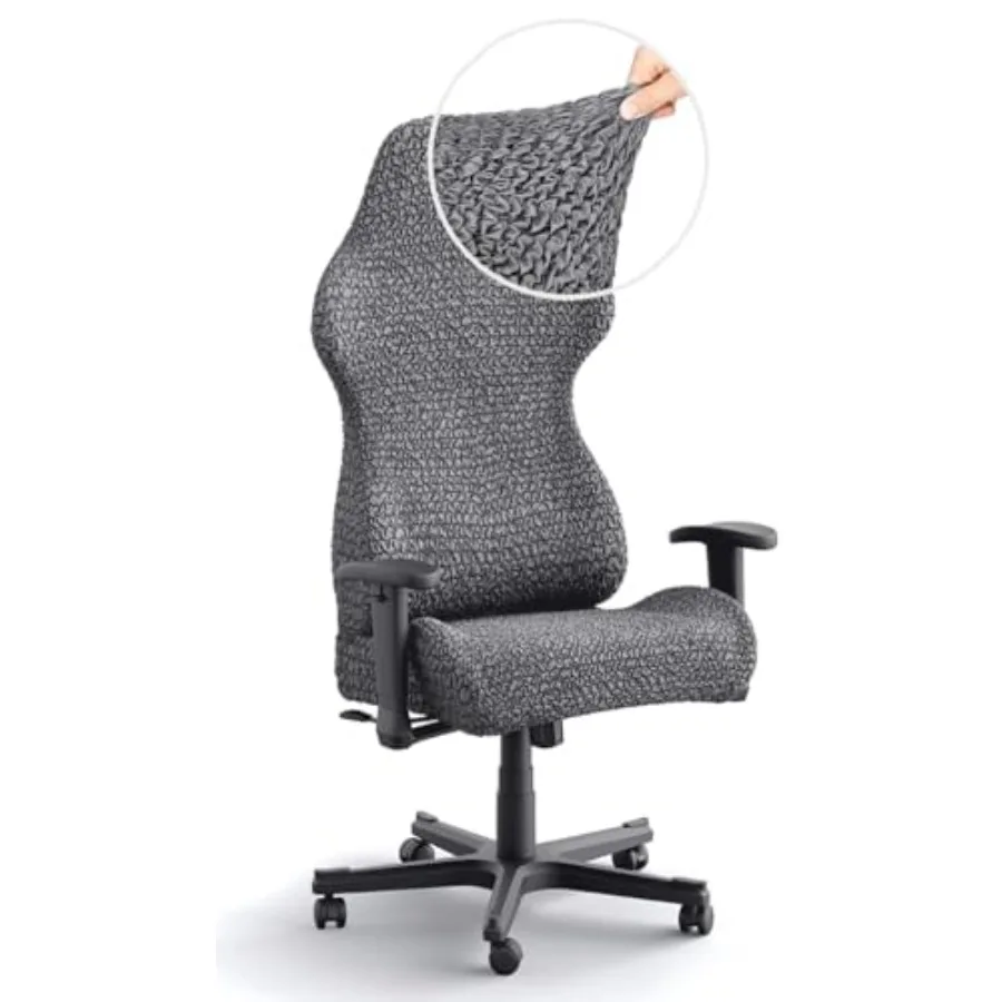 

Office and Gaming Chair Slipcover - Stretch Computer Desk Chair Cover with Zipper - Fabric Slipcovers - 1-Piece Form Fit Cover