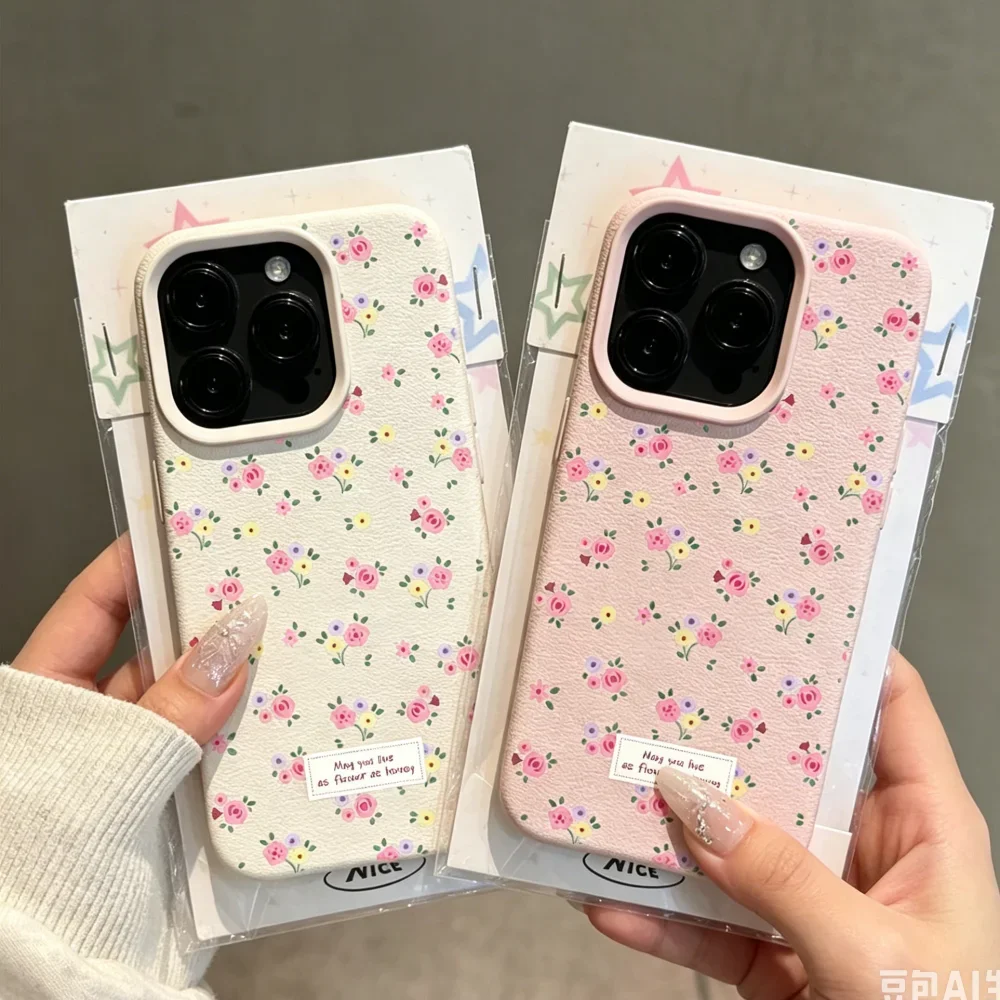 Flower Matte Silicone Lichee Leather Case For Samsung Galaxy S26 S25 FE S24 S23 Plus Ultra A57 A37 A55 A36 A16 A26 A54 A53 Cover