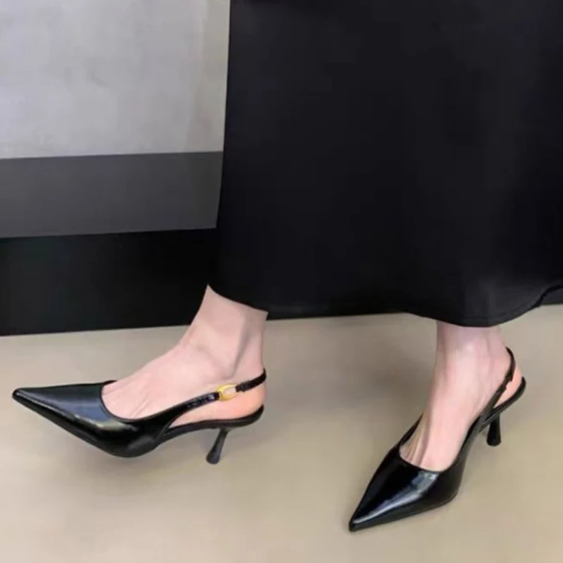 2026 Summer Fashion Pointed Toe Slip-on Women's High Heels Comfortable Open-Heel Dress Mules Casual Office Sandals Plus Size view 5