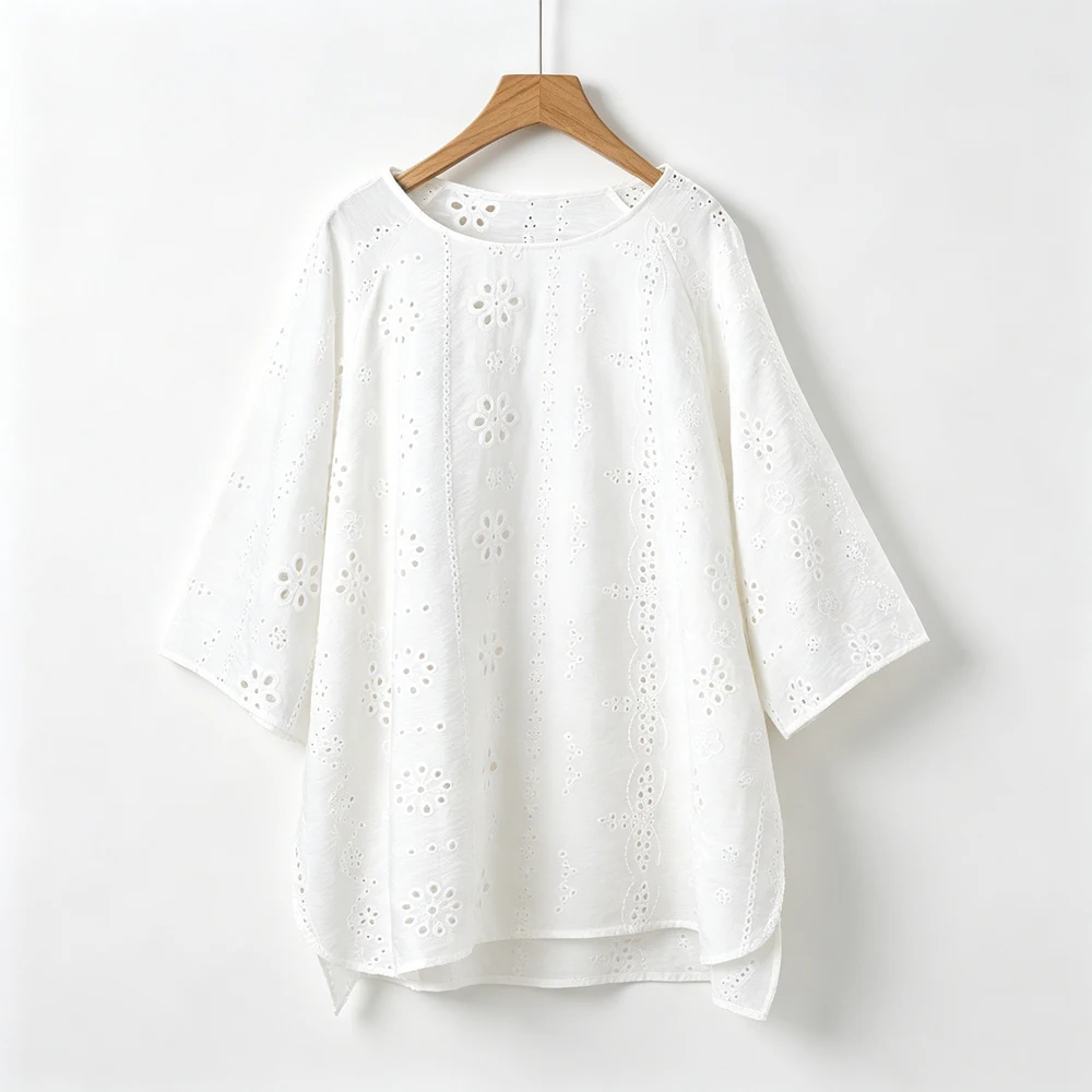 Büyük Beden Beyaz Oymalı Nakış - Embroidery Jersey incelemesi ve fiyatı