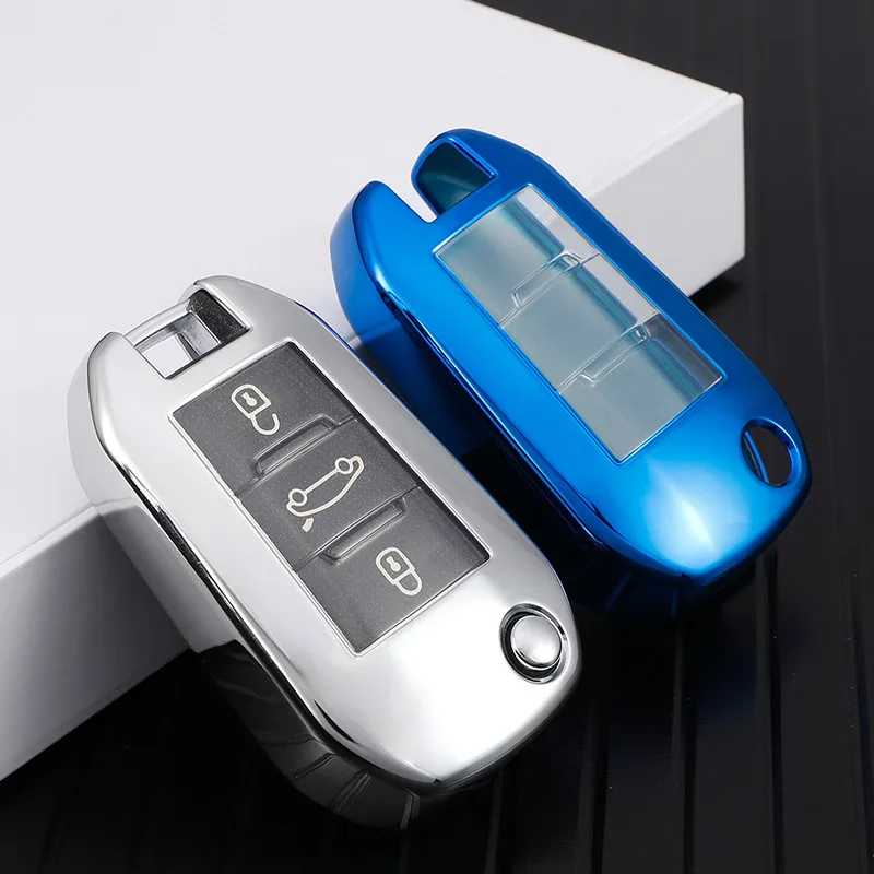 TPU Car Styling Silicone Key 3 Remote Cover Fob Case for Peugeot 3008 208 308 508 408 2008 307 4008 for Citroen C4 Accessories