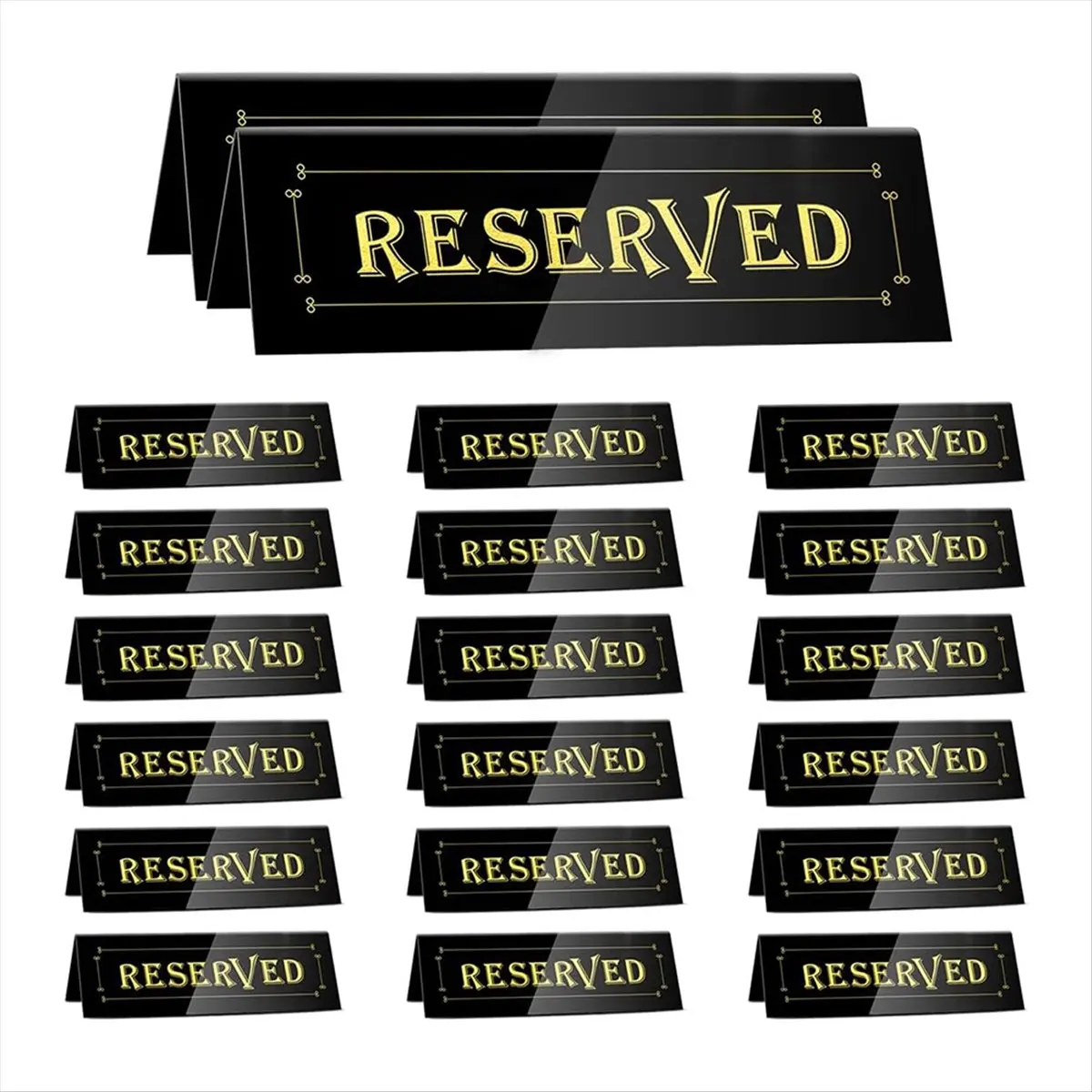 AA14 20PCS Acrylic Reserved Table Tent Signs, Reservation Seat Signs for Wedding, Restaurant, , Meeting Chairs