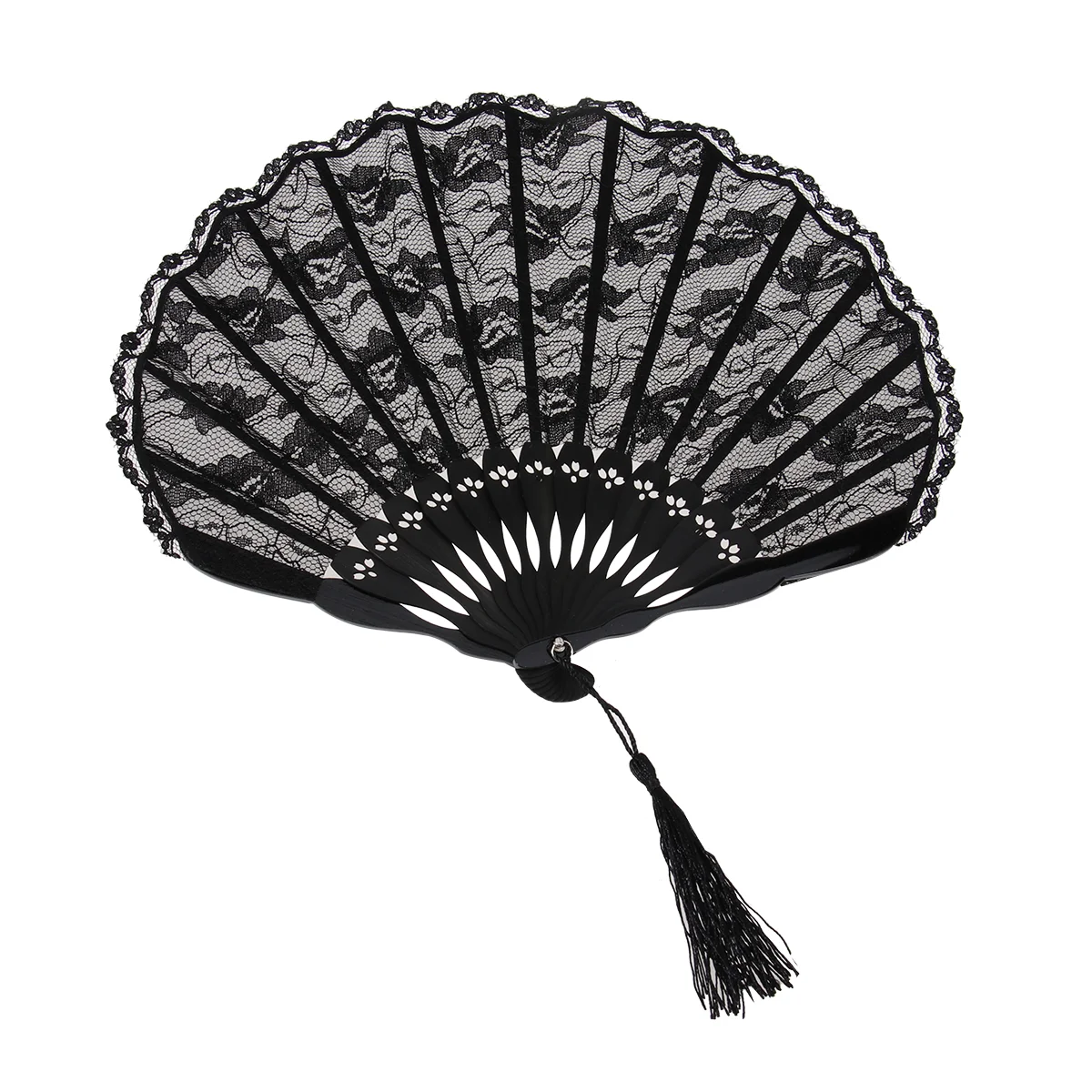 

Hand Held Fans Handheld Bamboo Holding Wedding Folding with Tassel Miss Women's