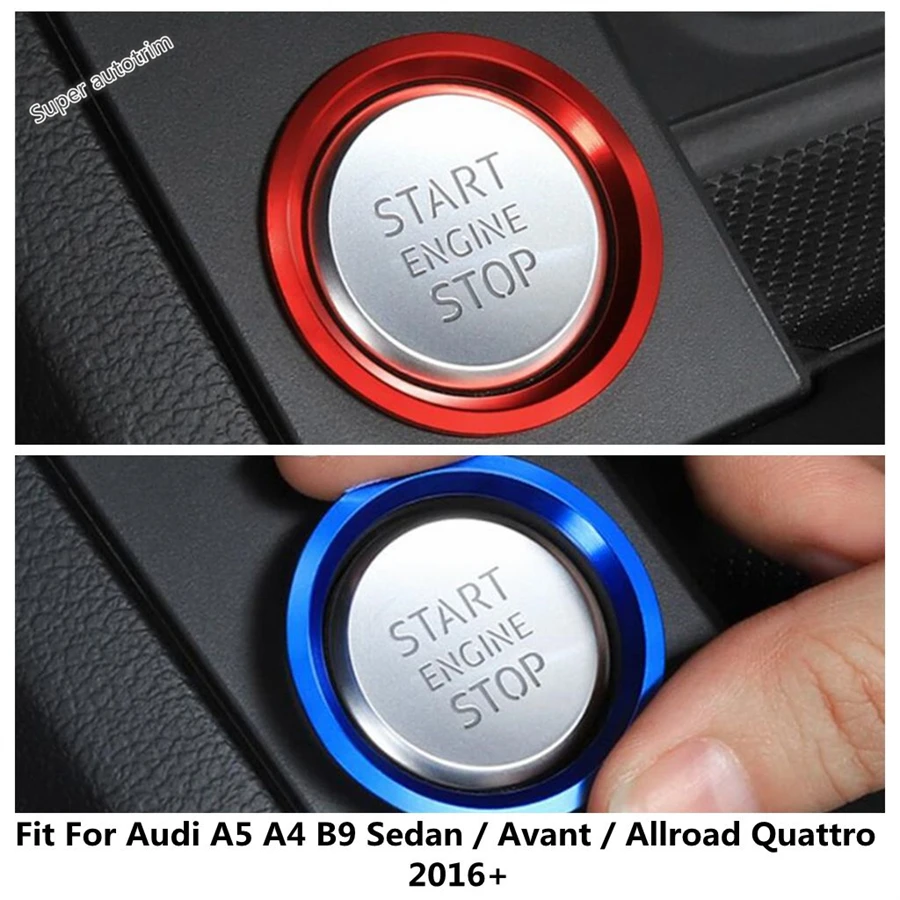 

Car Engine Start Stop Button Ring Circle Cover Trim Accessories For Audi A4 B9 A5 Sedan / Avant / Allroad Quattro 2016 - 2020