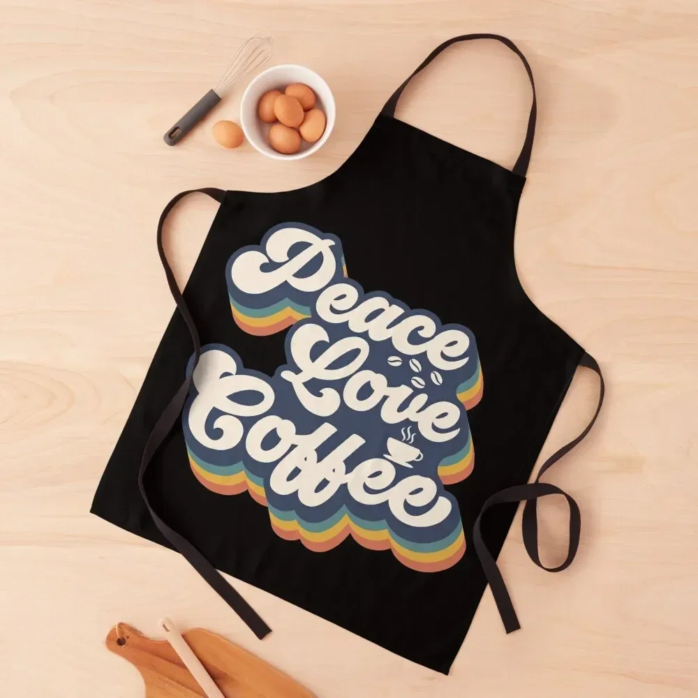 

Coffee - Peace Love Coffee - Cute Coffee Apron Kitchens Accessories home women Cooking Kitchen Special Accessories Apron