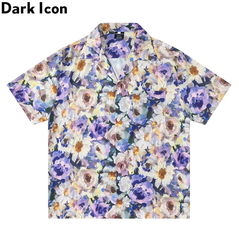 

Тропические рубашки с цветочным принтом для мужчин и женщин, рубашка в стиле ретро