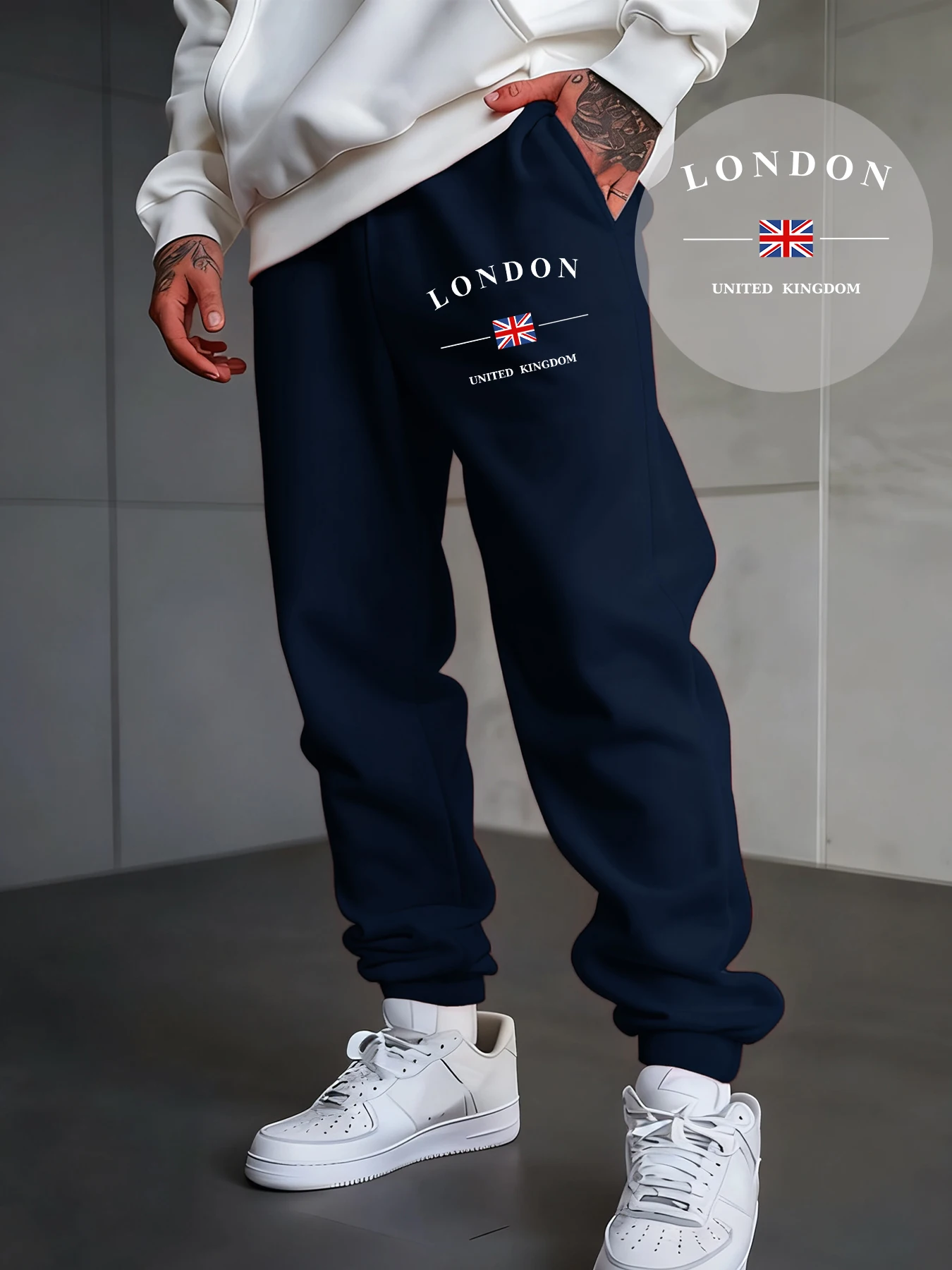 

London United Kingdom Flag Prints Sweatpants Drawstring Pocket Trousers Fleece Pant Comfortable Unisex Autumn Jogging Pants