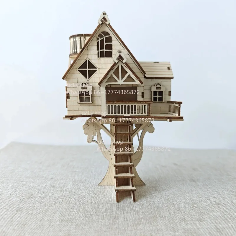 

Трехмерная деревянная сборная модель домика на дереве, полная сказочного очарования, праздничные подарки