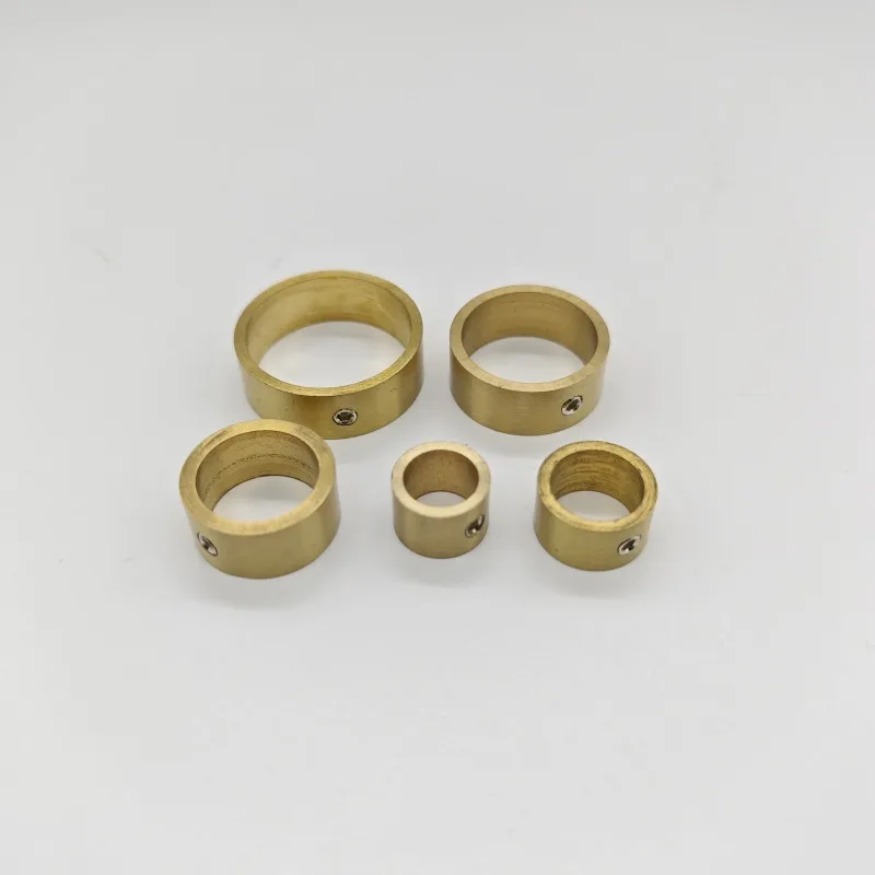 3pcs Brass ring DIY lighting fixture accessories straight tube lampshade fixing circular ring copper M10 M12 M16 M21 holder tube