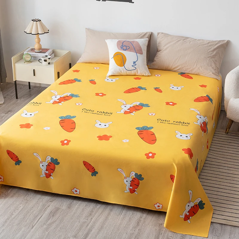 Waterproof Bedsheet Cartoon Style Flat Sheet Adults Kids Room Bed Linen 160x230 Home Sheets sabanas para cama (No Pillowcase