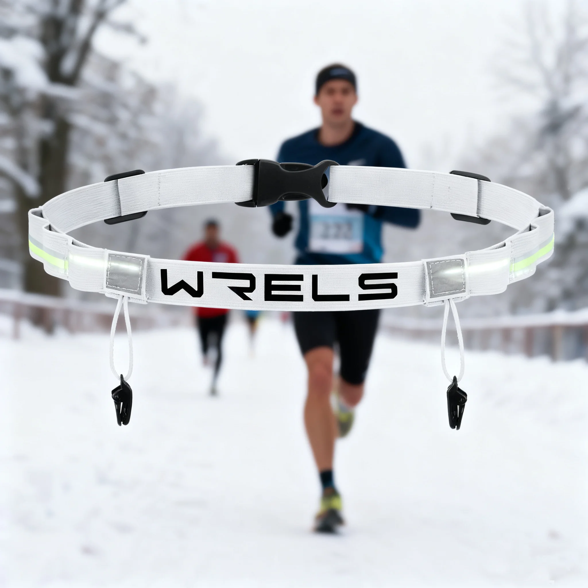 WRELS Race Number Belt Lightweight Number Strap Elastic Marathon Race Number Belt Stretch-Fit Breathable Triathlon Race Belt