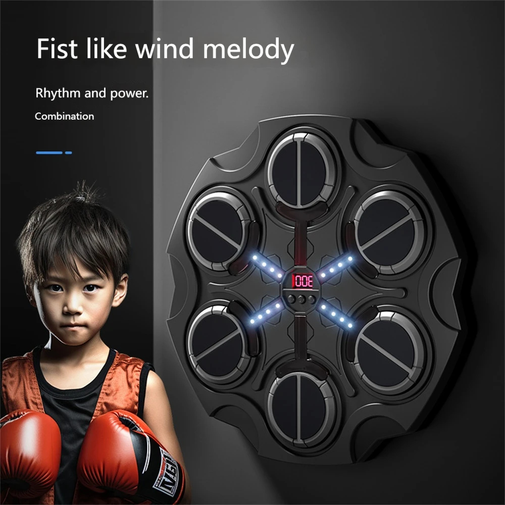 Calo de boxeo electrónico con música inteligente para niños, objetivo de pared de descompresión, deportes para padres e hijos, juguete de entrenamiento físico en casa, regalo