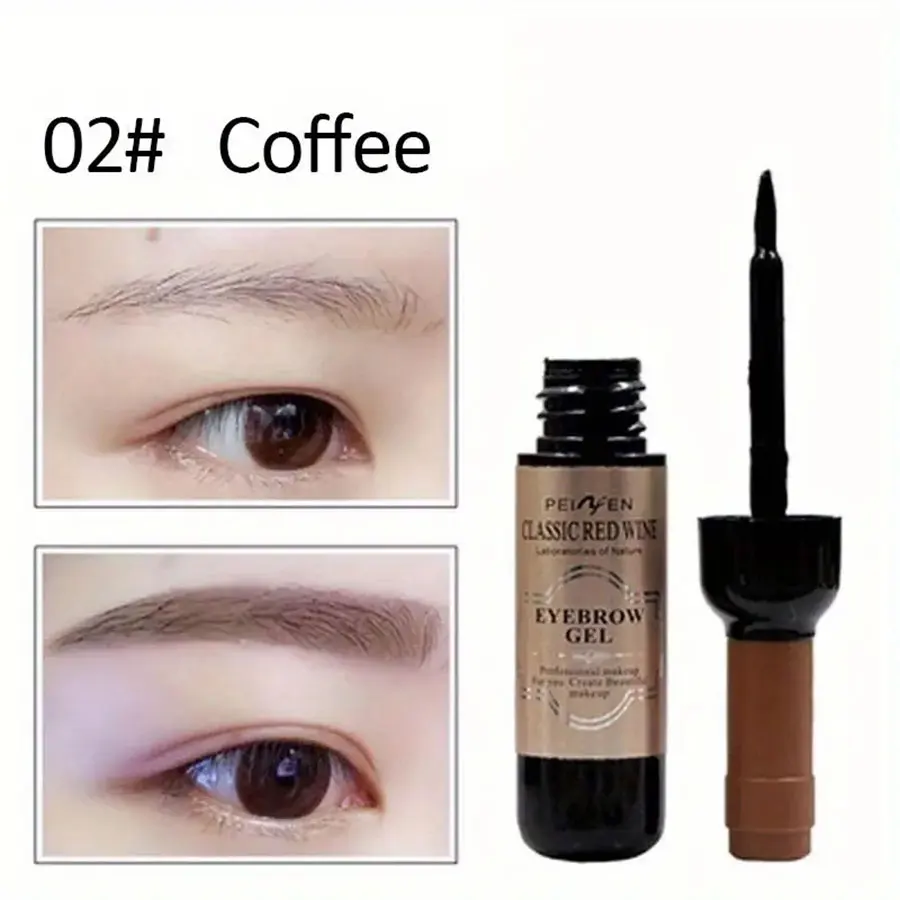 Red Wine Bottle Eyebrow Tattoo Gel Tinted, Waterproof Tear Off FilmForming Eyebrow Pomade, Long-lasting Eyebrow Dye Cream Makeup