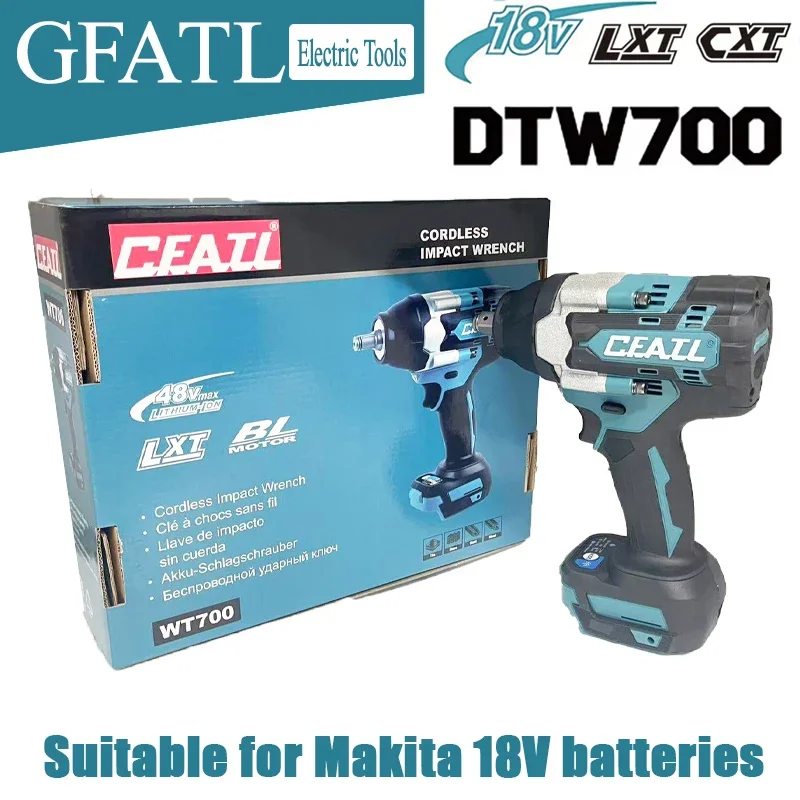 

direct selling DTW700 18V Cordless Impact Wrench Brushless Motor 700 Nm Variable Speed Electric Wrench for Makita 18V batteries
