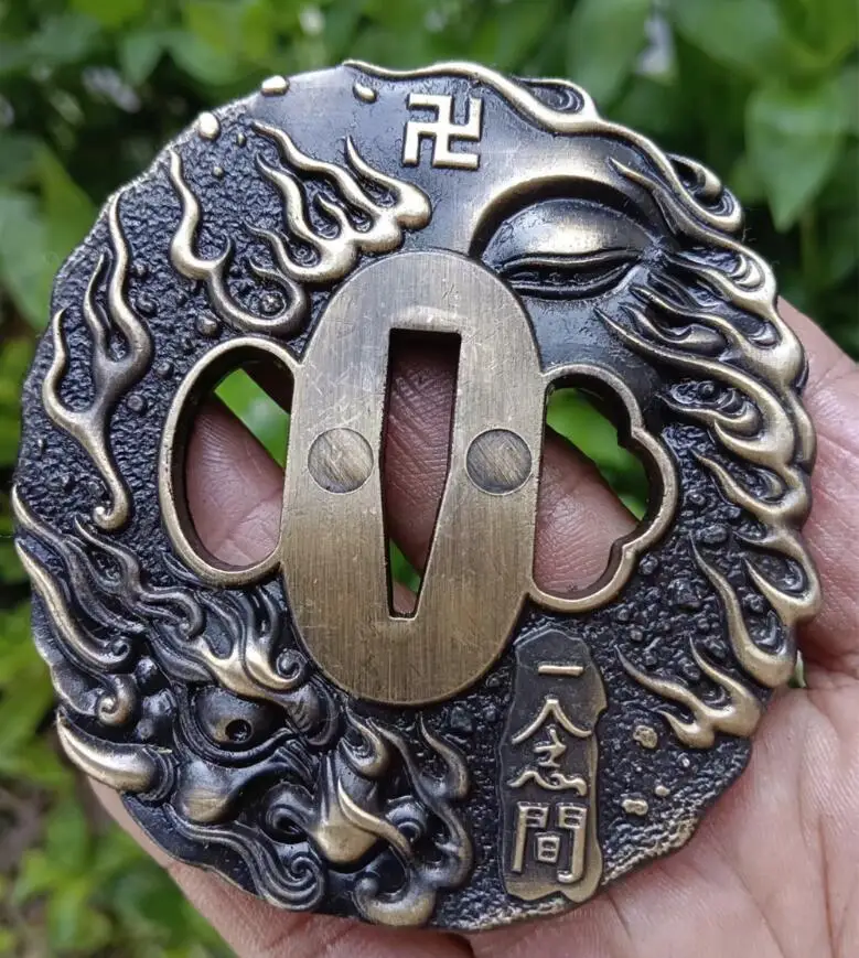 Imagem -03 - Latão Tsuba Fuchi Kashira Menuki para Espada Japonesa Samurai Katana Wakizashi Faça Você Mesmo Acessórios Alta Qualidade