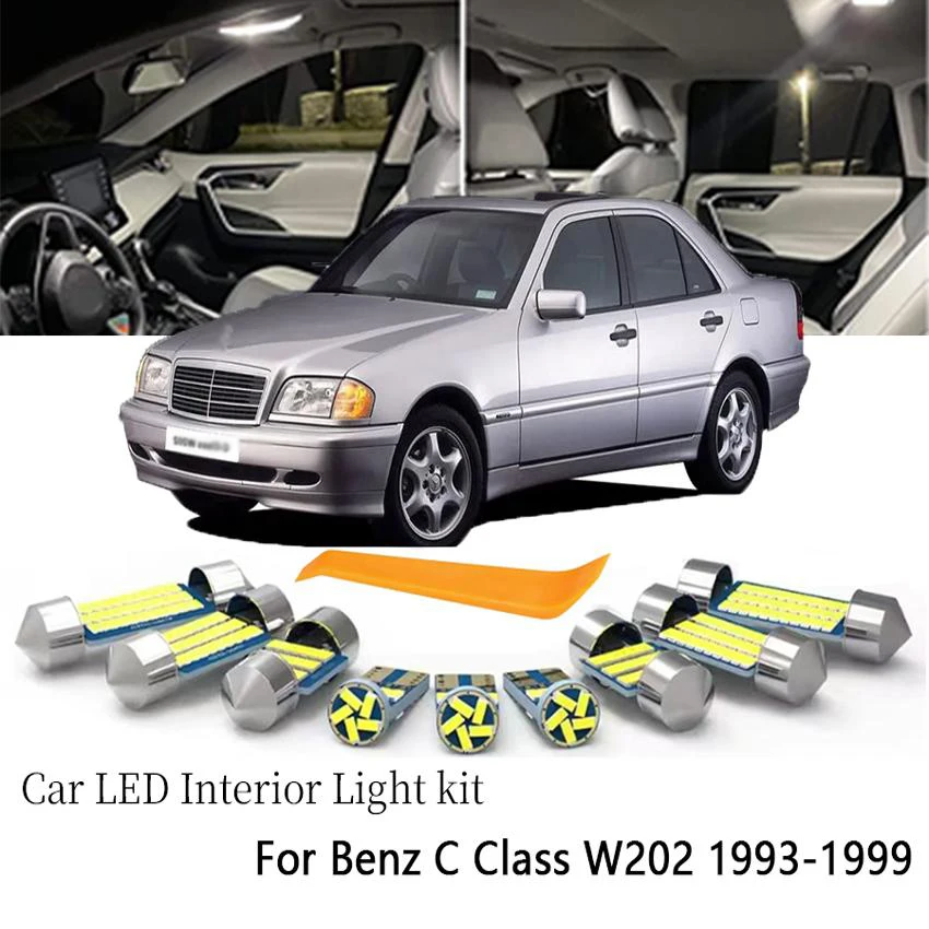 4/8/12PCS Car Interior LED Light For Mercedes Benz C-Class W202 1993 1994 1995 1996 1997 1998 1999 Car Reading Dome Trunk Lamp