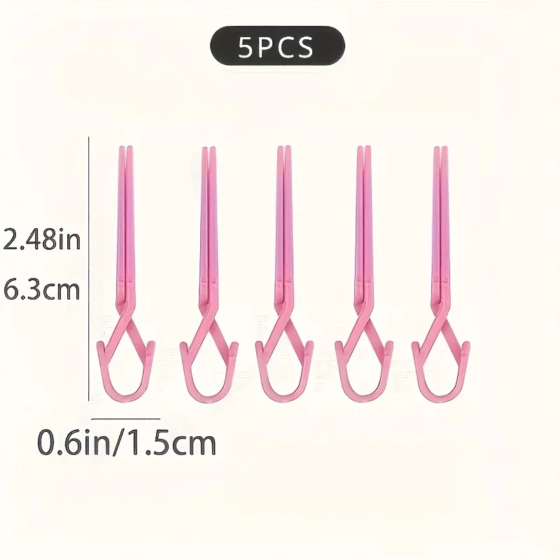 مجموعة 5 قطع من حوامل مشبك العناية بالأظافر الوردية غير القابلة للانزلاق - مشابك مقاومة للتسرب ومزيل طلاء الأظافر والجل، مانيكير بيج حساس #3