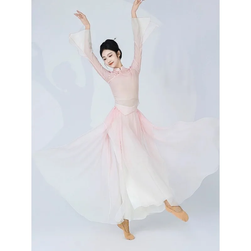 Classical Dance Costumes Gradually Change Gauze in Dance Culottes Cheongsam Elegant Body Rhyme