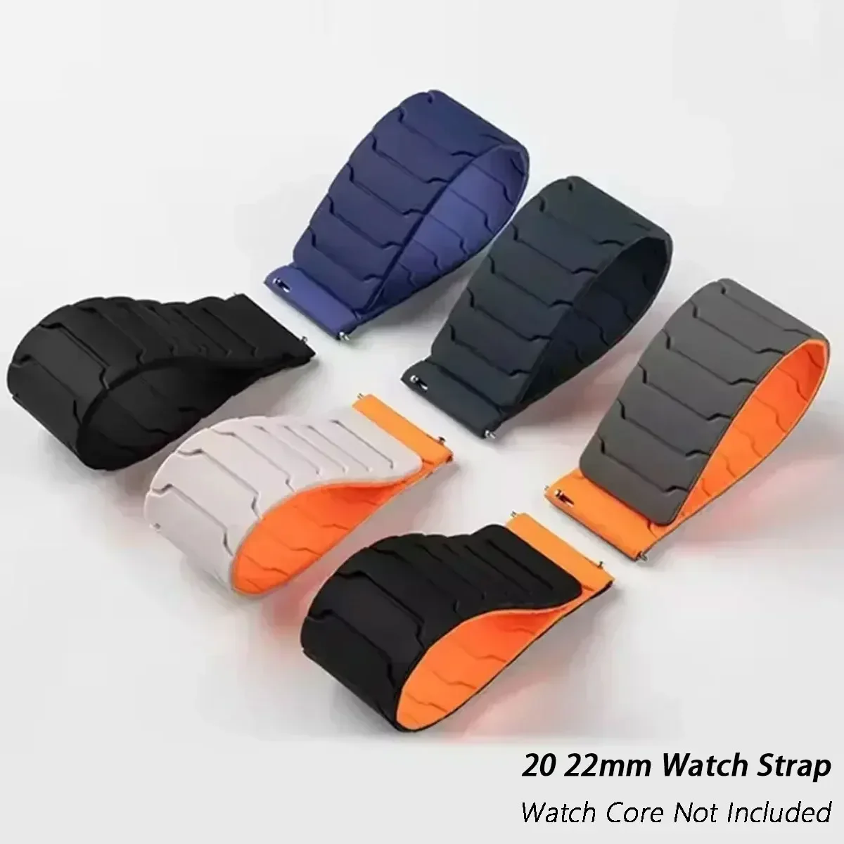Bracelet magnétique en Silicone, 20 22mm, pour Huami AMAZFIT BIP 6 5 UNITY, pour Redmi 5 3 Active/Lite, pour Amazfit T-Rex 3 pro 48mm