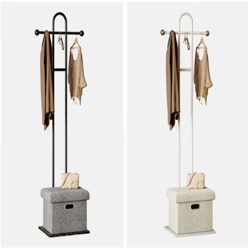 Simple entrance clothes rack, shoe changing stool, integrated storage rack, bedroom, home use, hanging clothes rack