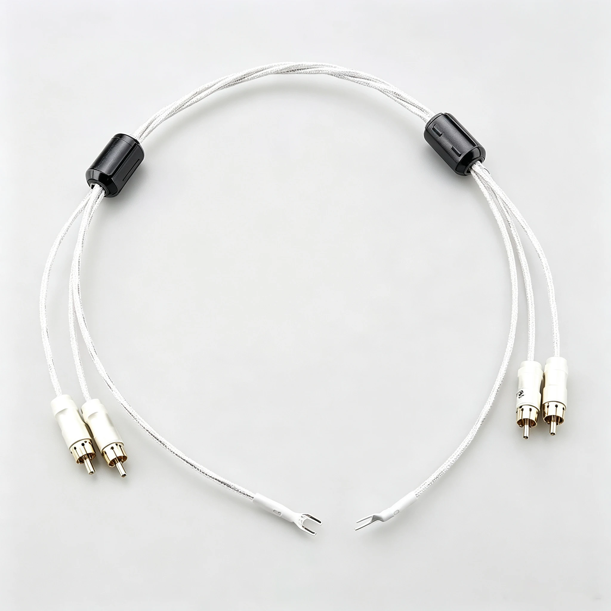 HIFI 7N OCC Silver-Plated Turntable Audio Cable RCA Phono Cord LP Vinyl Record Player RCA Signal Wire with Ground Wire