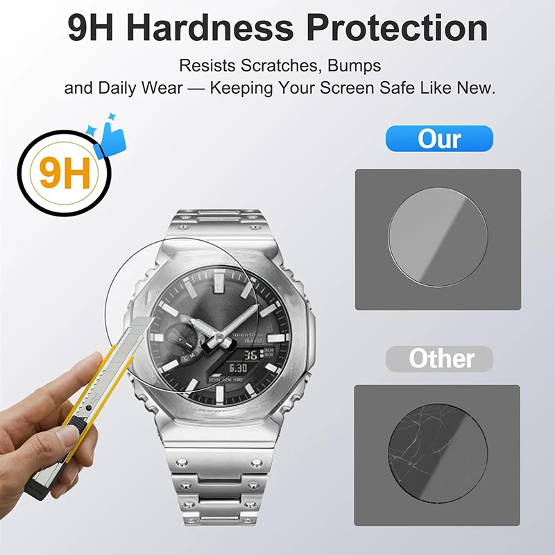1–6 Stück Displayschutzfolie für Casio GA2100/GM2100/GM-B2100 Uhrenzubehör, gehärtetes Glas, HD-klare, kratzfeste Abdeckung – Detail 6