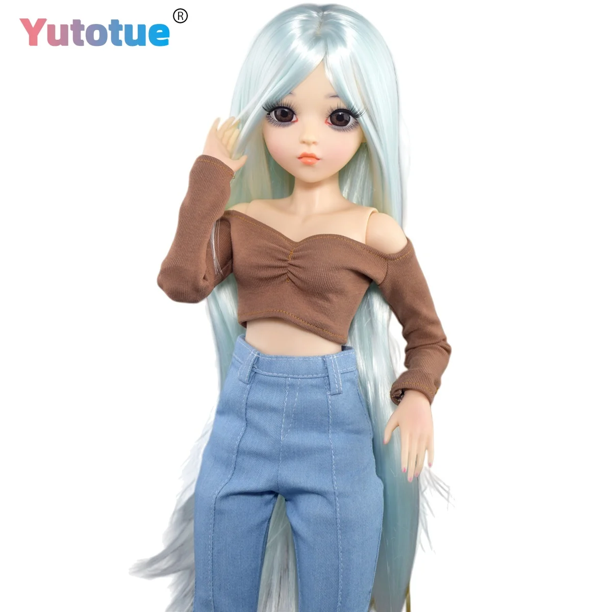 

YUTOTUE 60cm Height Girl Doll Top Pants Shoes Wigs All Changeable 1/3 Scale BJD Doll Toy