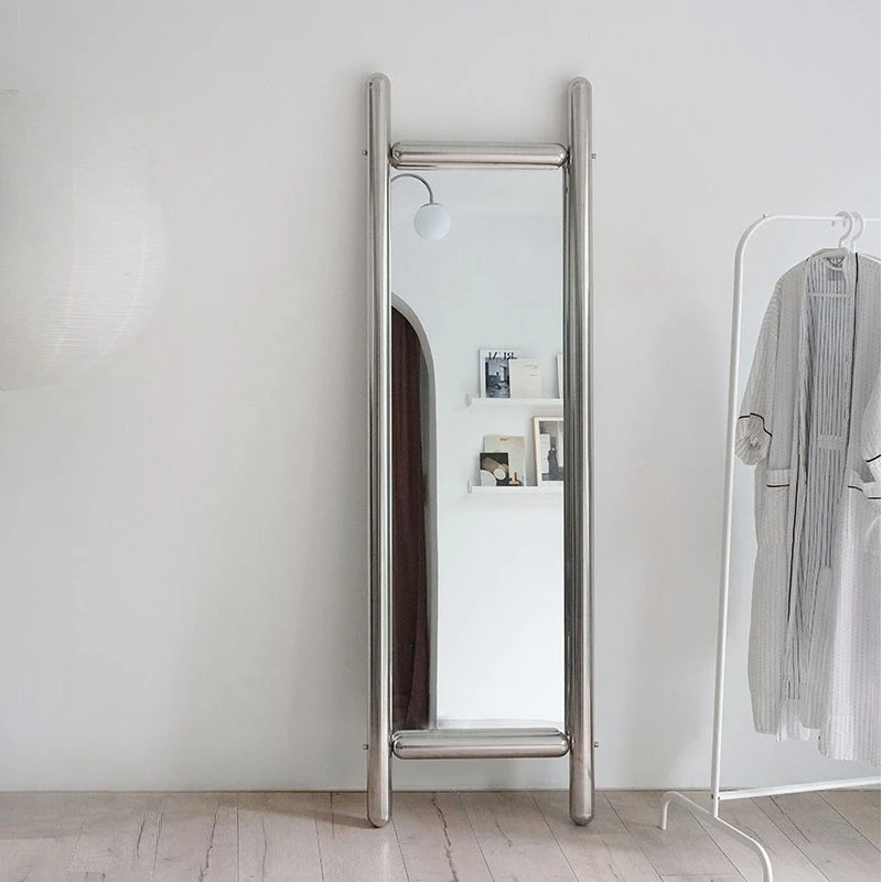 Floor-to-ceiling Mirror Full-body Fitting Mirror Vintage Nordic Home Stainless Steel -body