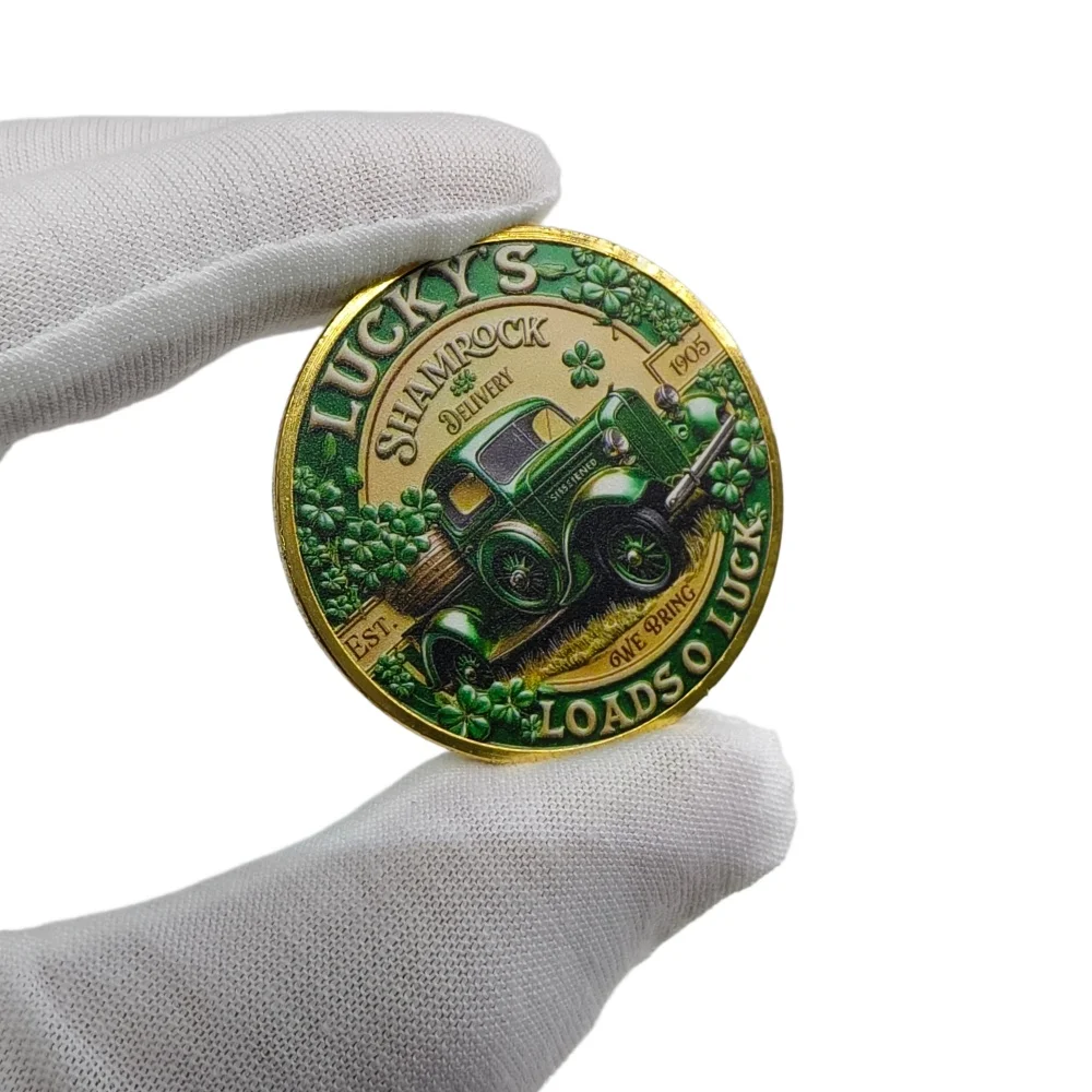 5/10pcs St Patrick's Day Lucky Coin Double-Sided Enamel Plated Shamrock Collectible Colorful Commemorative Coins For Gift