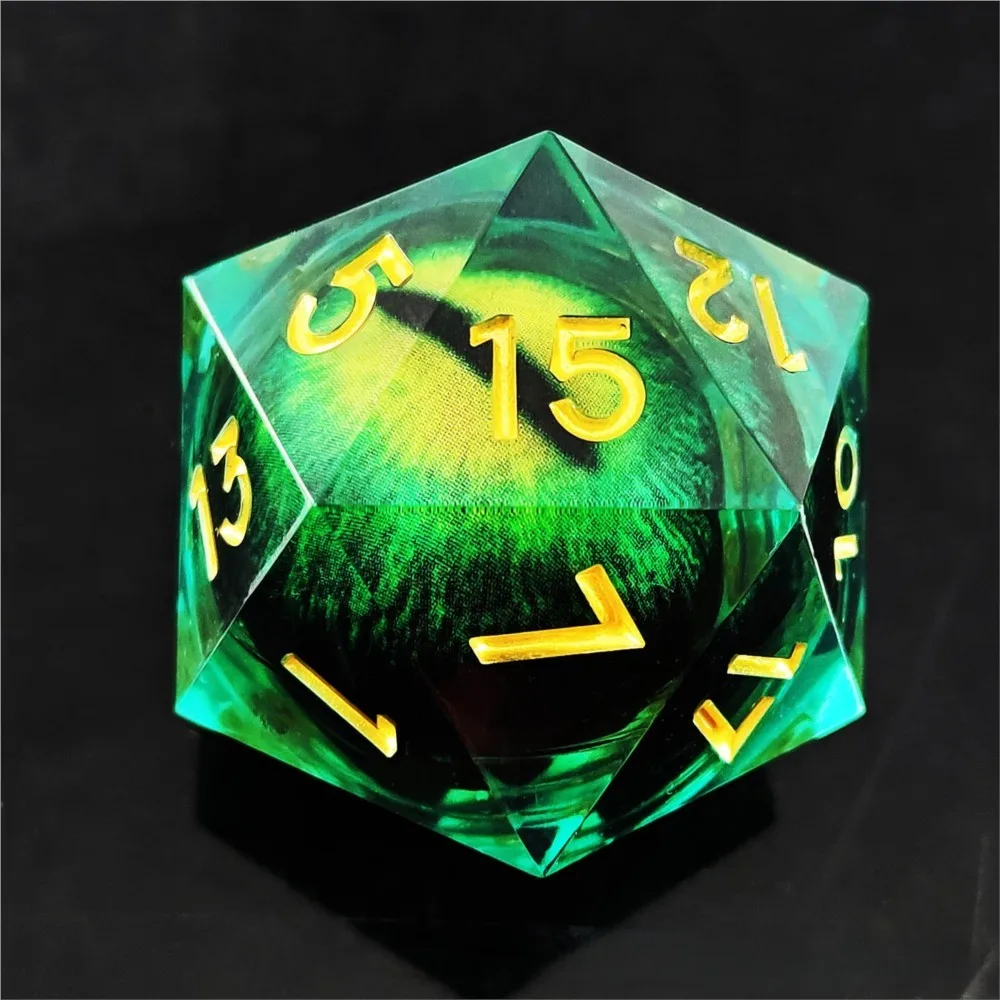 

Liquid resin dice set, with a domineering longan shape and sharp edges, suitable for role-playing game Dungeons&Dragons