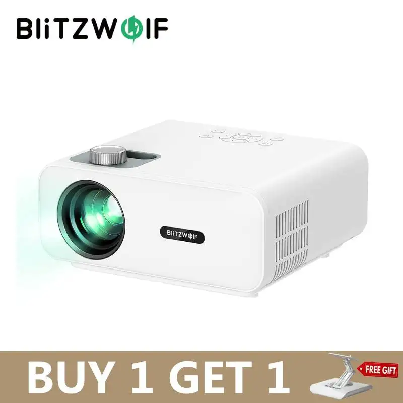 BlitzWolf BW-V5 LED Projector Physical 1080P Resolution 9000 Lumens Bluetooth 5.0 Portable Movie Compatible with TV Stick