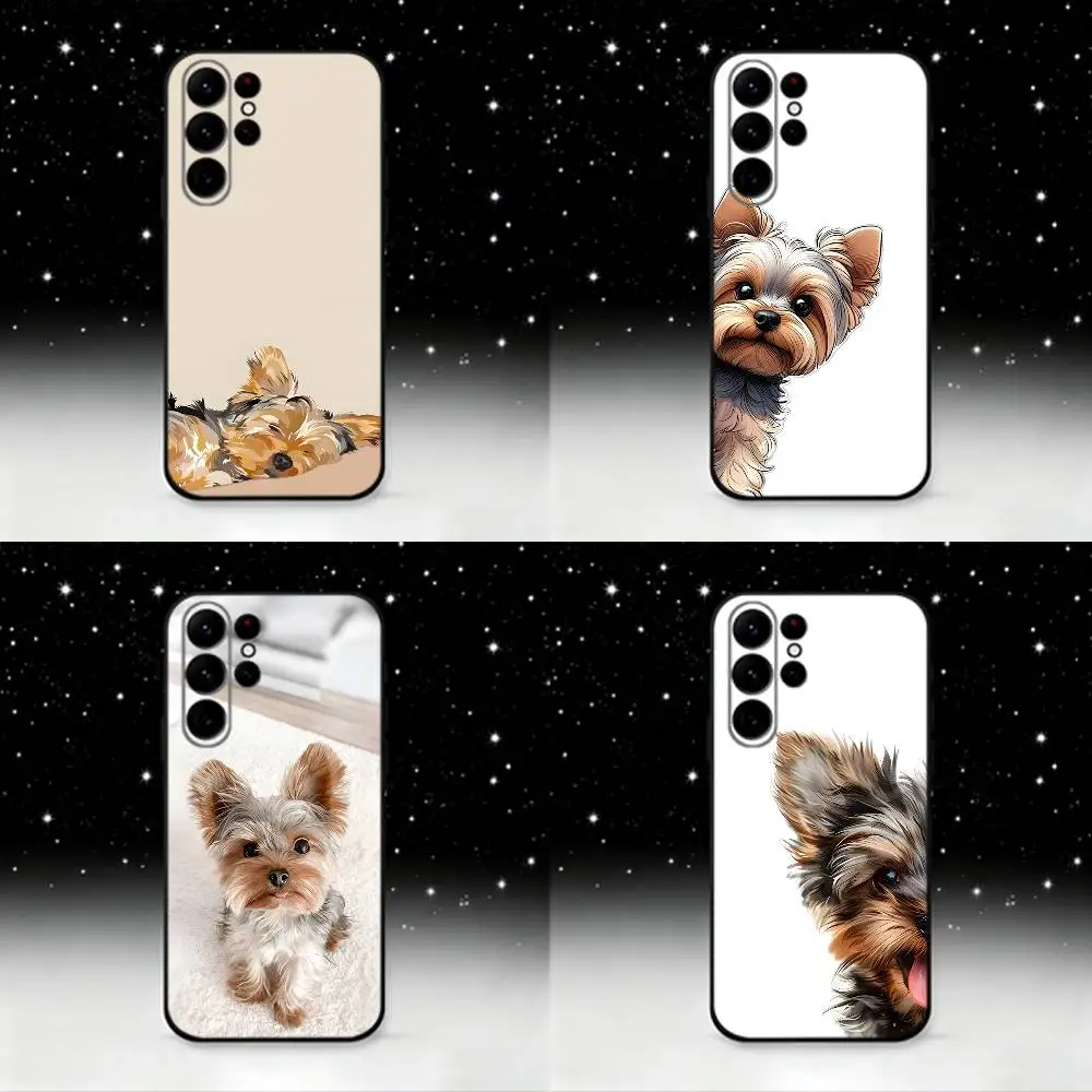 

Yorkshire Terrier Dog Phone Case For Samsung S25,S24 Ultra,S20,S30 plus,S22 plus,S23,S30 Ultra 5G Silicone Black Shell