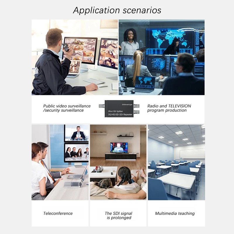 Smart-SDI Разветвитель 1 X 2 Мультимедийный разветвитель SDI 1080P Расширитель 60 Гц Адаптер с 1 на 2 порта Вилка европейского стандарта