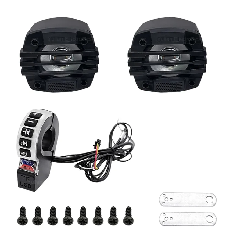 Sistema de sonido Bluetooth con bocinas duales y carga USB para manillares de motocicleta e-bike