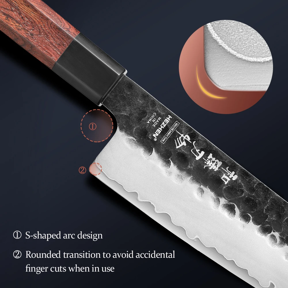 HEZHEN 1-5PC Kitchen Knife Set Chef Utility Stainless Steel 3 Layers Composite Steel Kitchen Accessories Knives