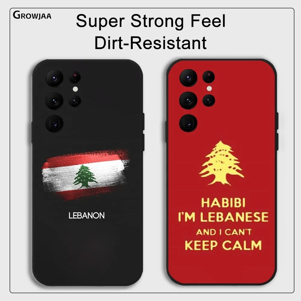 Flag Of L-Lebanon Phone Case For Samsung Galaxy S25 S24 S22 S23 Ultra S21 S20 Plus 5G Protective Silicone Funda