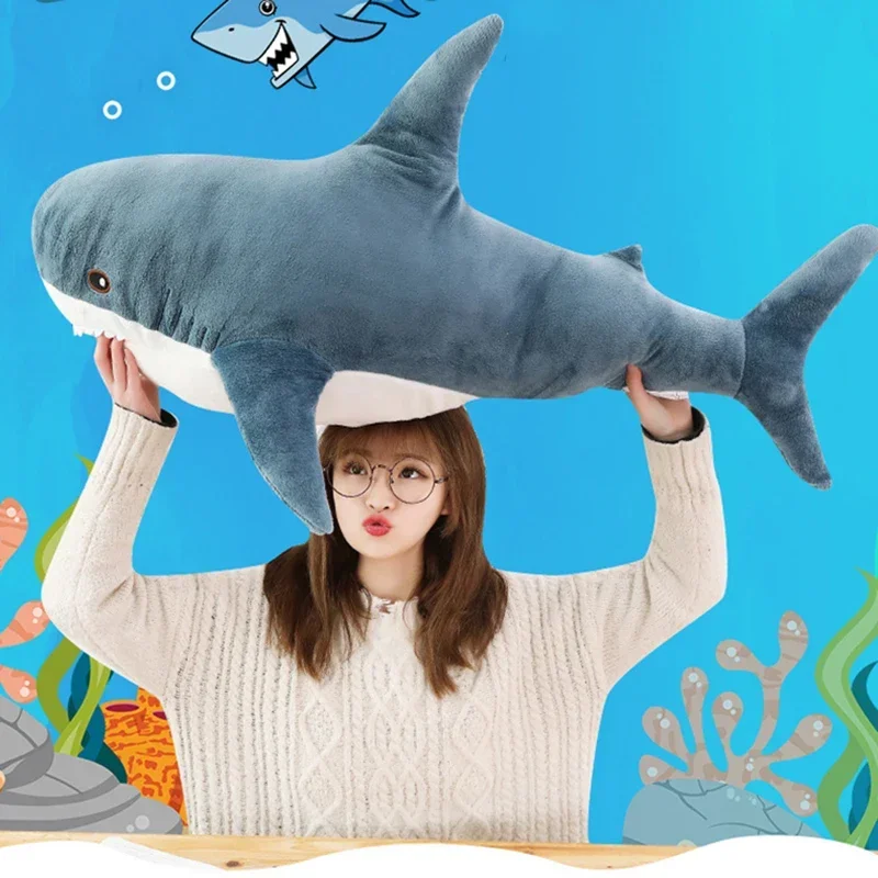 135cm Big Size Funny Soft Bite Shark Plush Toy Pillow Appease Cushion Birthday Gift For Children Cute Kids Doll Dropshipping