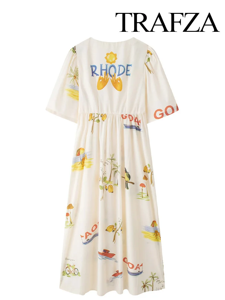 แขนสั้นยาวถึงข้อเท้ามีกระดุมแถวเดี่ยวคอวีสำหรับผู้หญิงฤดูร้อนแฟชั่นใหม่