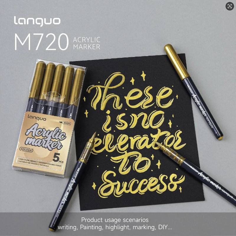 

LANGUO 1/5 PCS 4 Colors Direct Liquid Acrylic Marker Paint Pen Set DIY Drawing Painting for Glass School Art Supplies Stationery