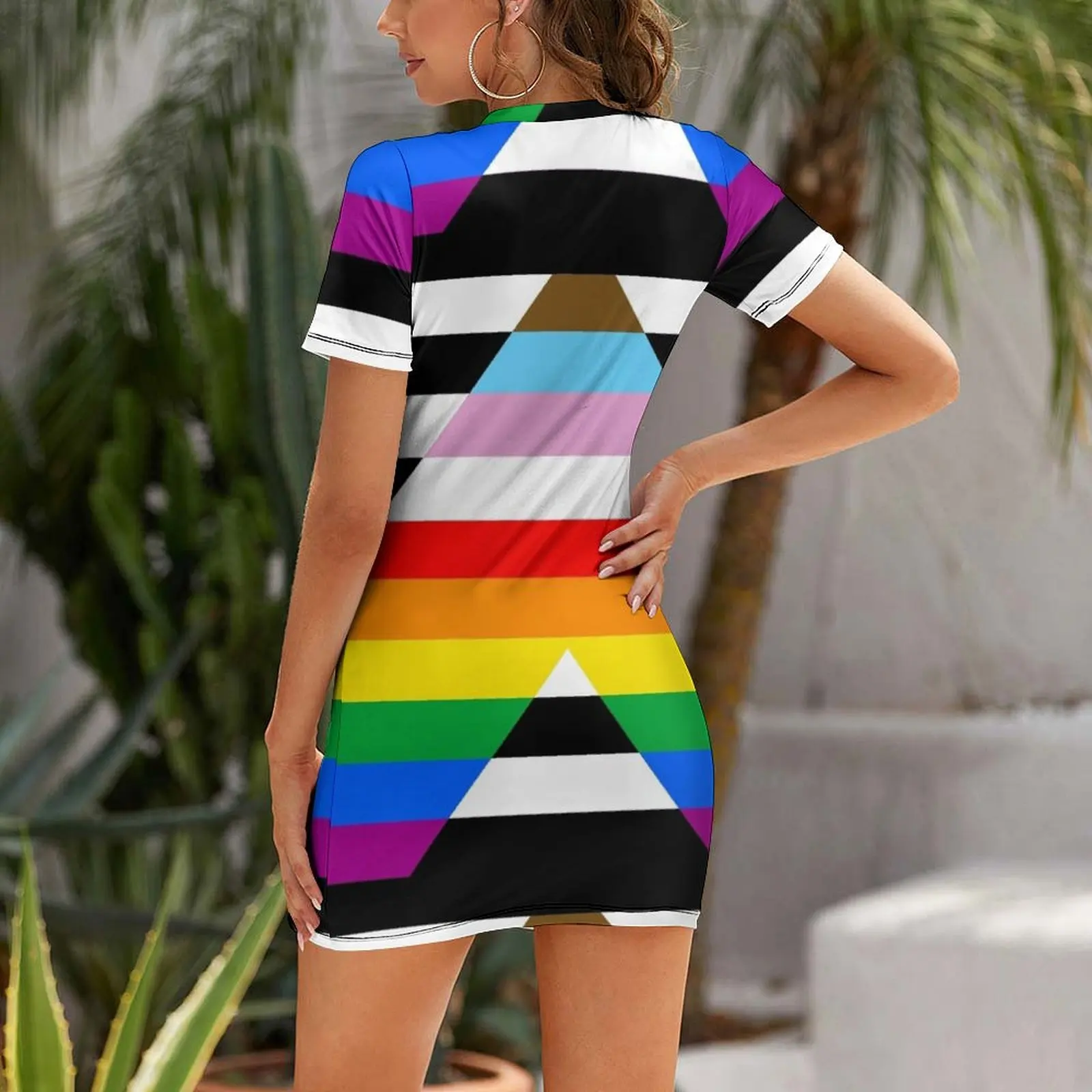 LGBTQ+ Ally Progress Pride Flag Short Sleeved Dress Elegant gown dresses for women 2024 party dresses woman