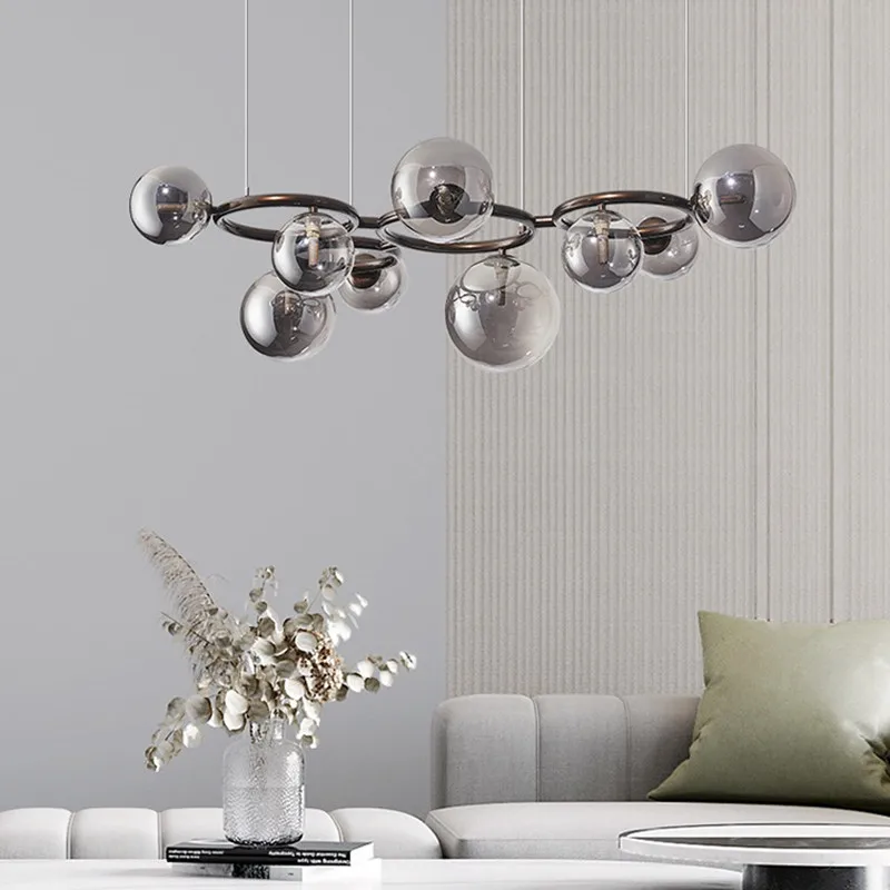 Modern LED Magic Bean Ceiling Chandeliers Ashtray Glass Living Dining Room Pendent Lamp Home Decor Hanging Light Luster Fixtures