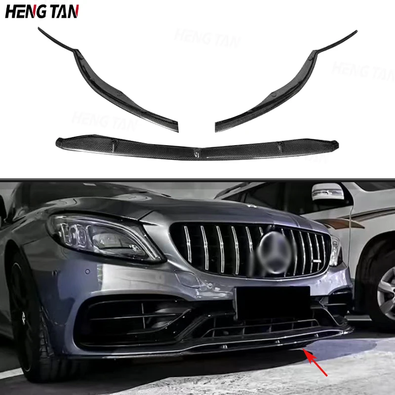 

For Mercedes Benz C Class W205 C205 C63 AMG Coupe 2015 - 2019 Carbon Fiber Car Front Bumper Splitter Front Lip Chin Diffuser