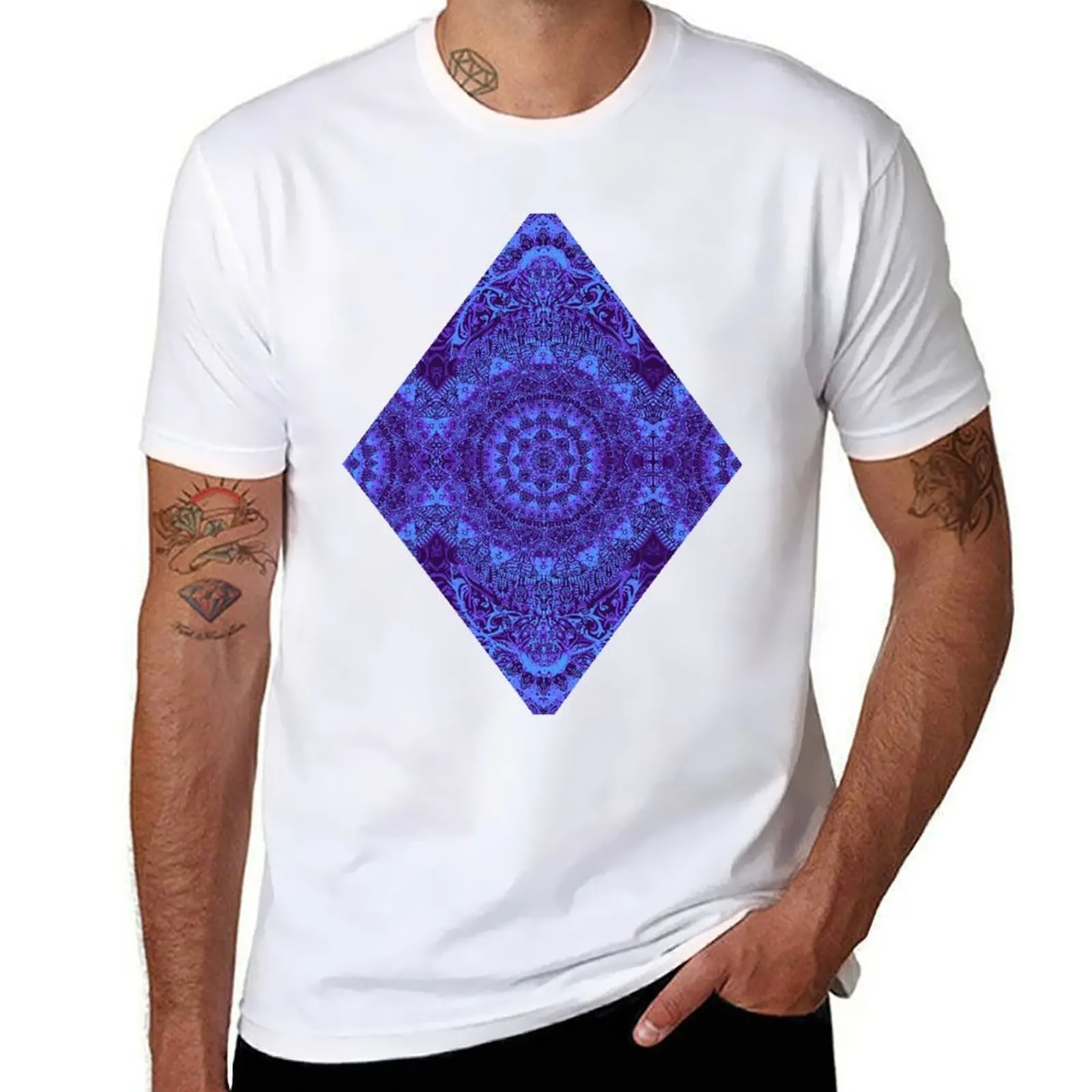 

Indigo Mandala T-Shirt printed t shirts for man man t shirts for men T-Shirt