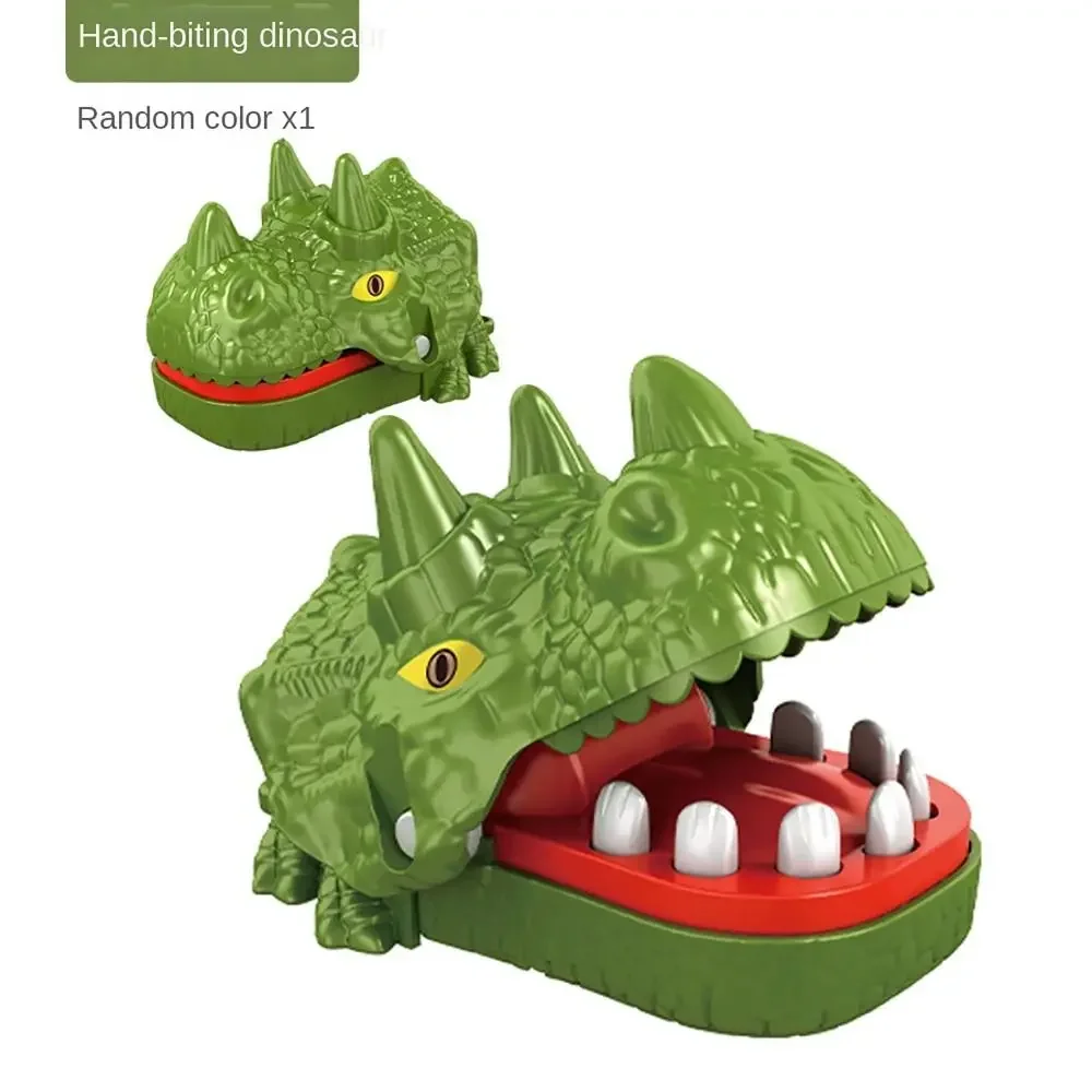 Mini dinosaurio divertido de Color aleatorio, juguete para morder el dedo, alivia el estrés, juguete de descompresión de dinosaurio de plástico, juego de extracción dental, regalo