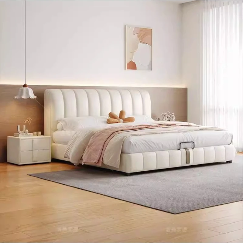 Beige Organizer Adult Double Bed Comforter Luxury Full Size Bedroom Double Bed Headboards Storage Camas De Dormitorio Furniture