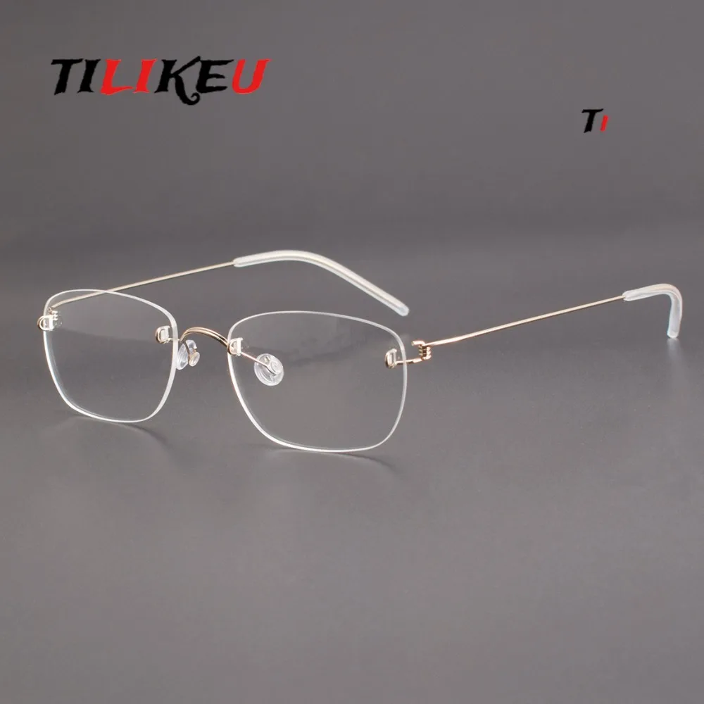 Denmark Men Simple Square Rimless Glasses Frame Air Titanium Wire Frameless Eyeglasses Screwless Eyewear Ultra Light Ocular 2026