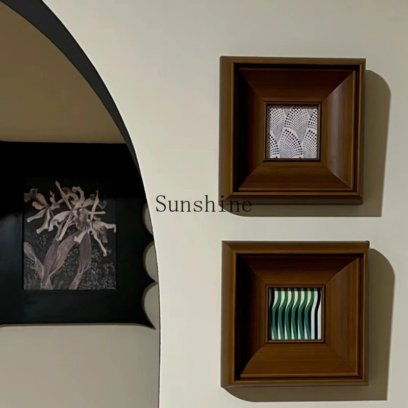 

Solid wood frame decorative painting retro mural corridor literature and art