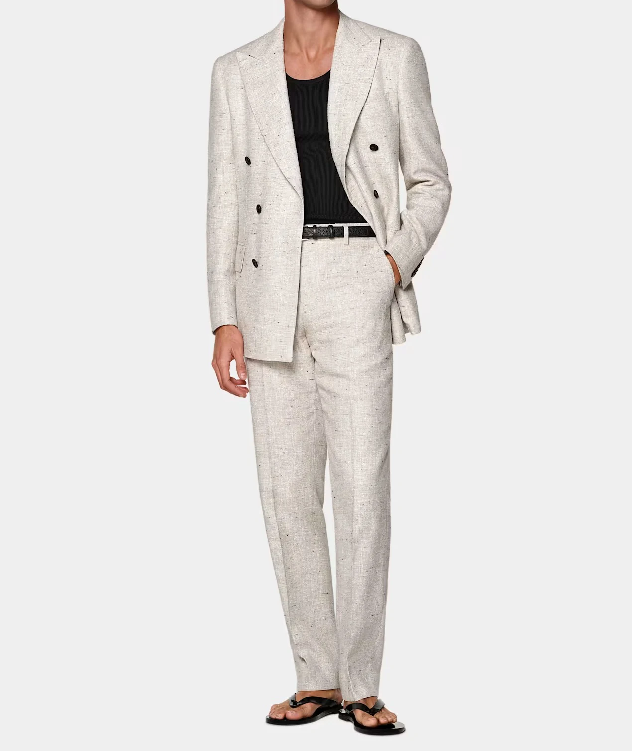 Summer Fashion Men's Suit For Wedding Double Breasted Groom Wear Peaked Lapel Tuxedos Business 2 Pcs Jacket Pants Custom Made