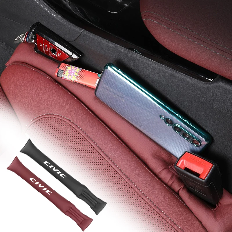 1PC Carbon Fiber Car Interior Seat Gap Plug Filler Pad Auto Accessories For Honda Civic Fk7 Fit Fk2 Mugen Fk8 Type R Accord Crv