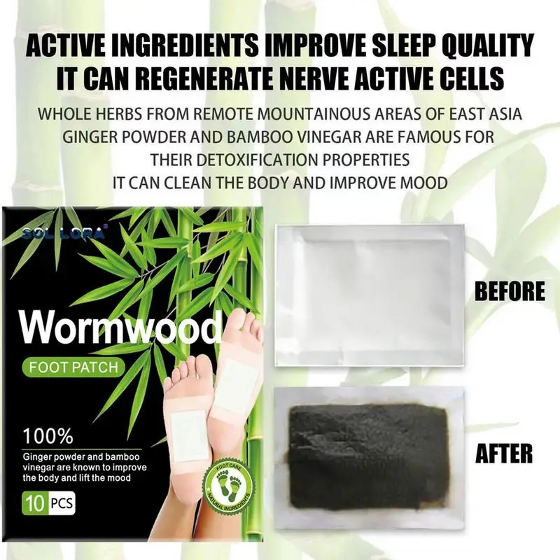 Wormwood Foot Patch Effective Feet Health Patches 10pcs Deep Cleansing Foot Patch Foot Care Patch Wormwood Body Pads Foot Care